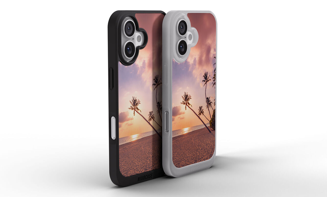 Dos fundas de móvil personalizada con fotos Nivocase. Fotos veraniegas en ambas fundas.