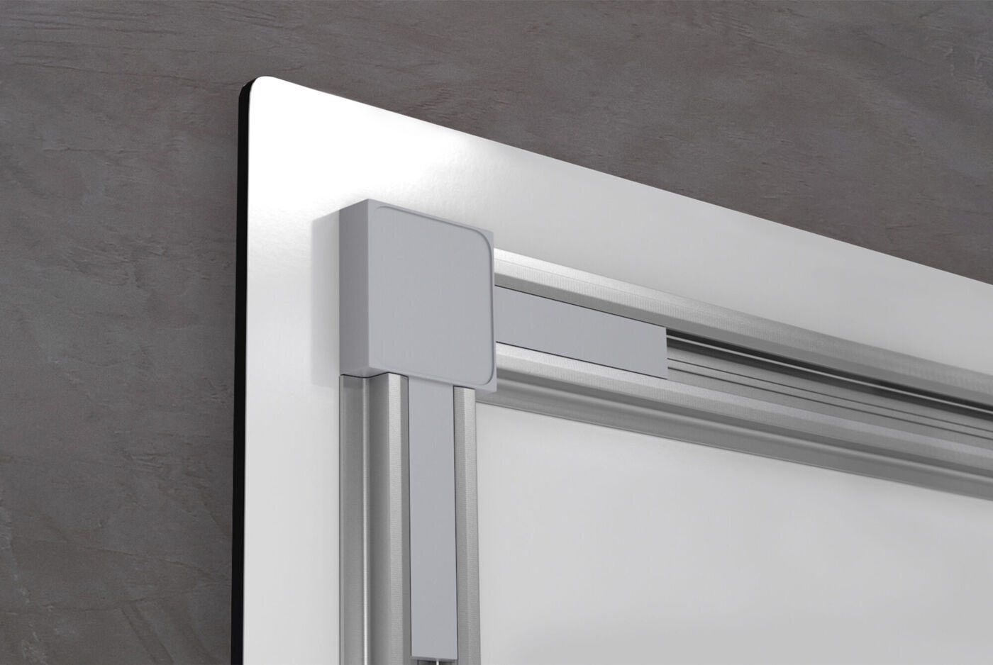 Sistema de fijación con riel que se instala detrás de un cuadro fotográfico de pared
