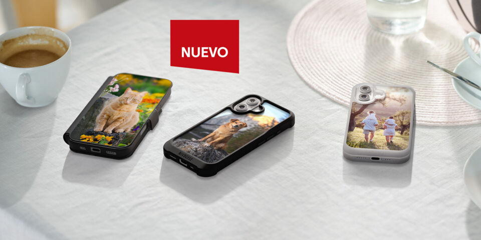 Crea fundas de móvil personalizadas con tus mejores fotos y protege tu móvil al máximo mientras llevas una foto siempre contigo.